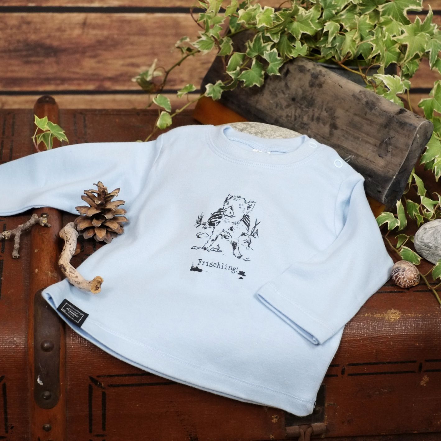 Baby-Longsleeve Baby-Longsleeve "Frischling" Hellblau