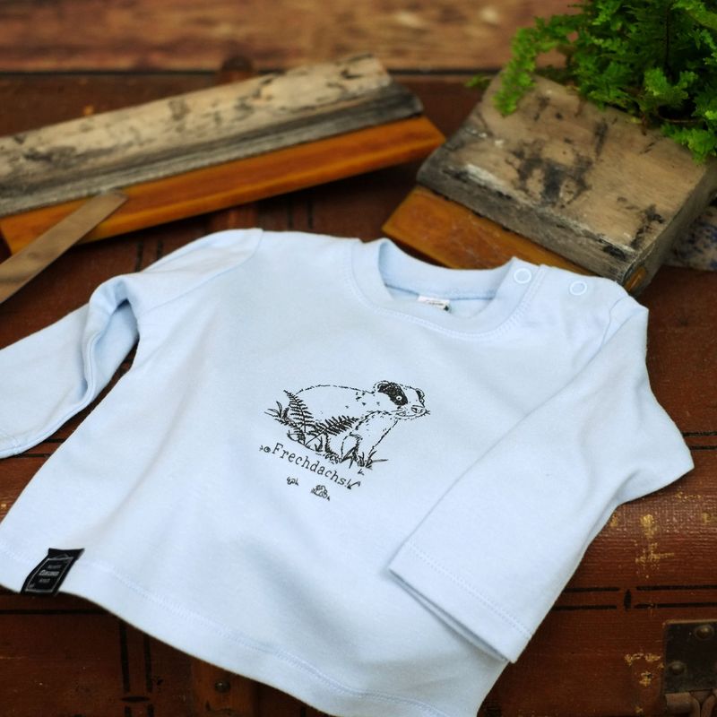 Baby-Longsleeve Baby-Longsleeve "Frechdachs" Hellblau