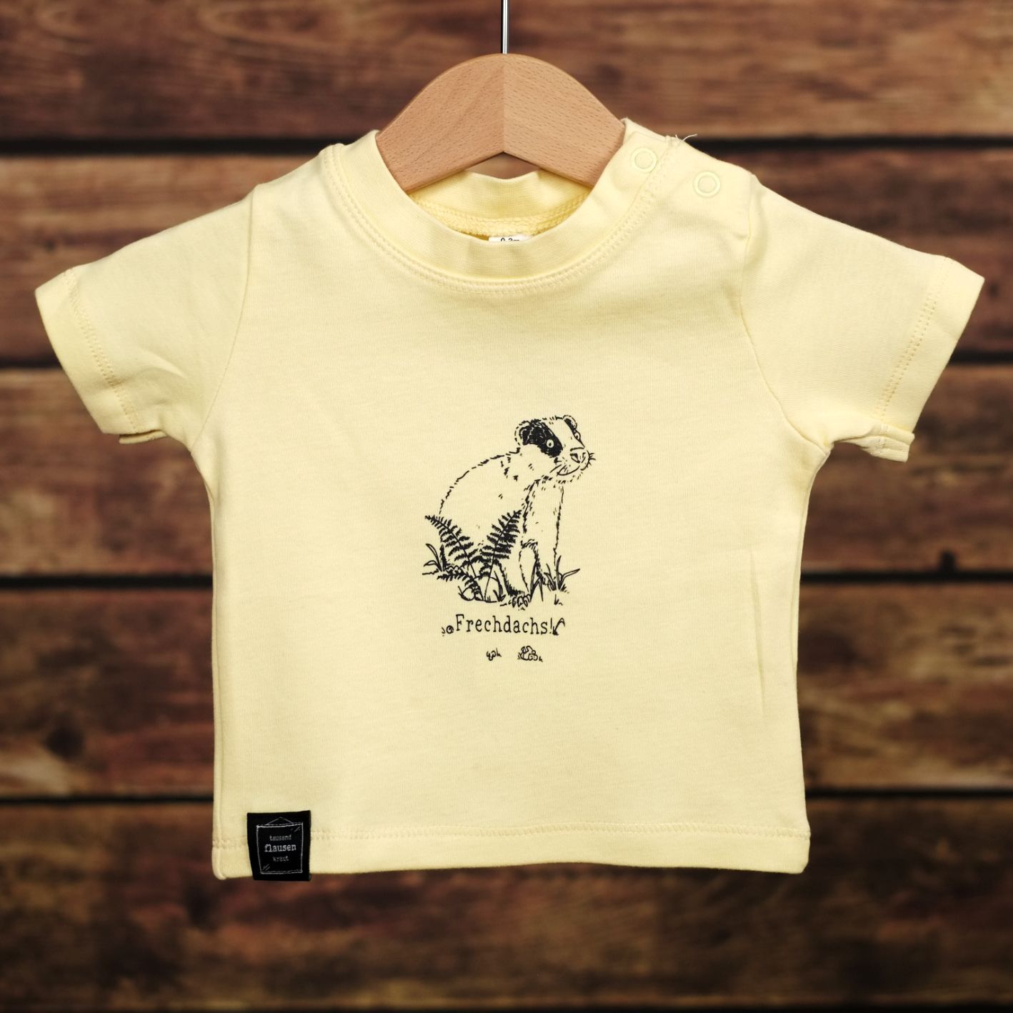 Baby-T-Shirt Baby-T-Shirt "Frechdachs" Hellgelb