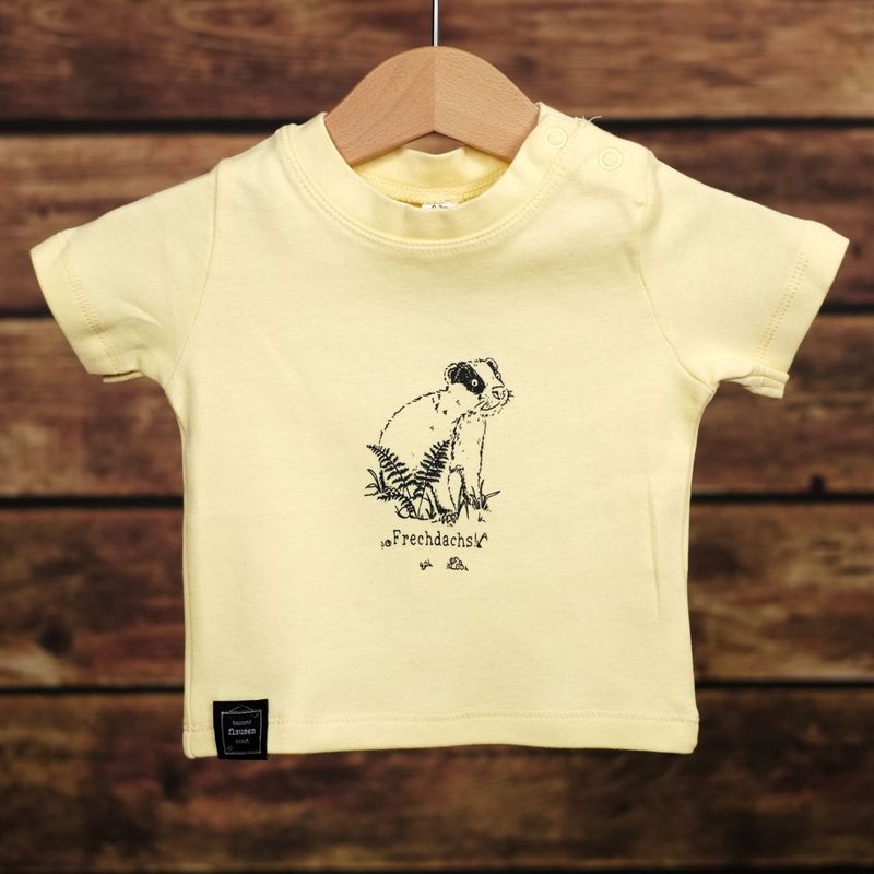 Baby-T-Shirt Baby-T-Shirt "Frechdachs" Hellgelb