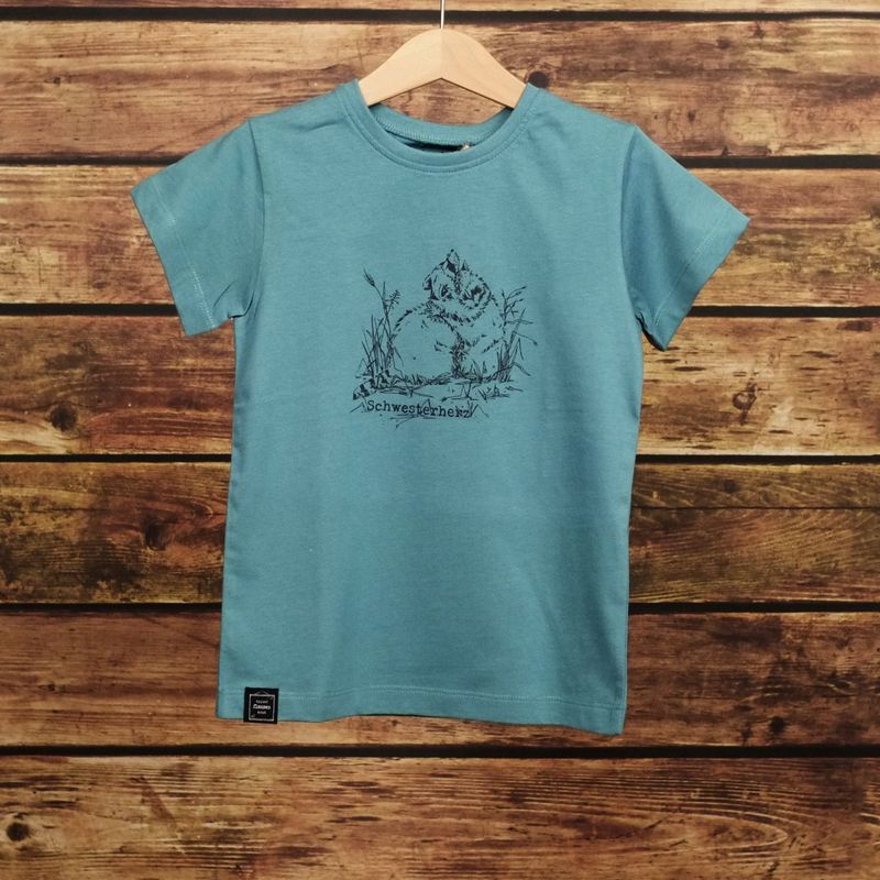 Kids Short Sleeve T-Shirt Kids Short Sleeve T-Shirt "Schwesterherz" Teal
