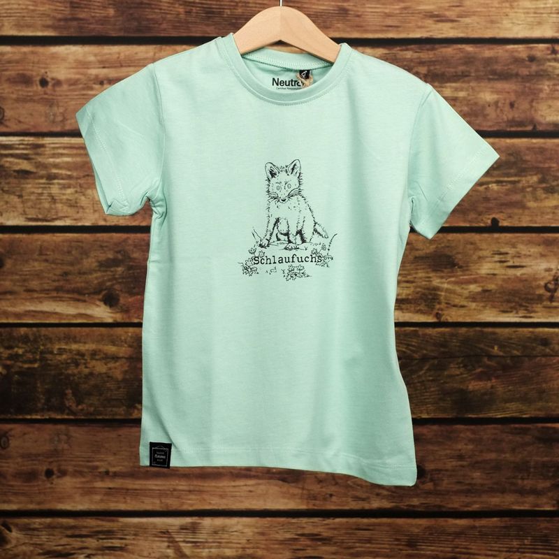 Kids Short Sleeve T-Shirt Kids Short Sleeve T-Shirt "Schlaufuchs" Dusty Mint