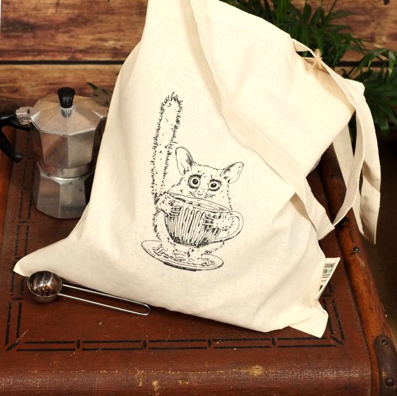 Bio-Baumwoll-Tragetasche Bio-Baumwoll-Tragetasche "Kaffeelori"