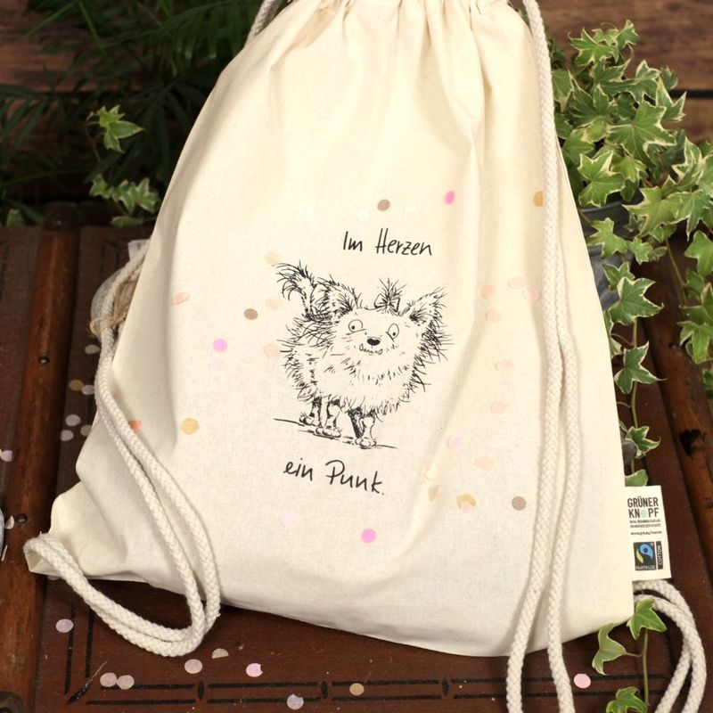 Bio-Baumwoll-Turnbeutel Bio-Baumwoll-Turnbeutel "Punk"