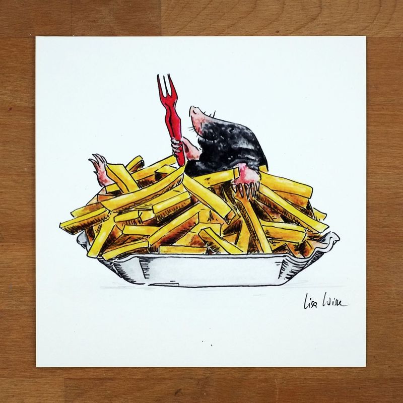 Handsignierter Kunstdruck Handsignierter Kunstdruck "Frittenbad"