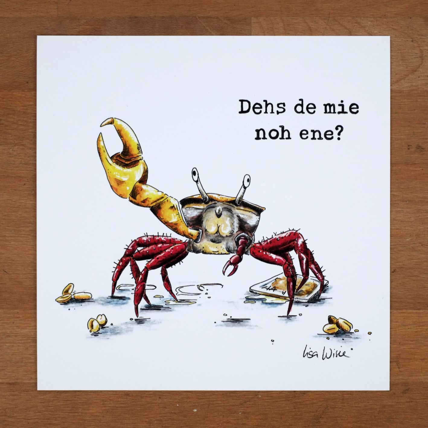 Handsignierter Kunstdruck Handsignierter Kunstdruck "Winkerkrabbe" aus der Serie "Kölsche Fische"