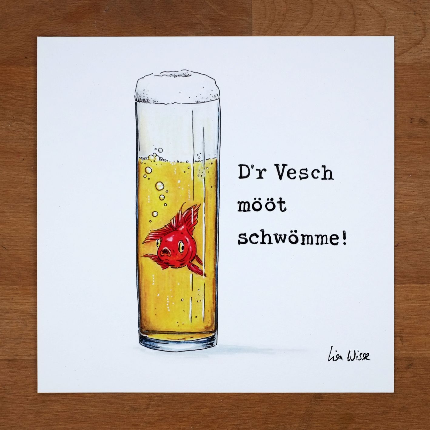 Handsignierter Kunstdruck Handsignierter Kunstdruck "Kölschfisch" aus der Serie "Kölsche Fische"