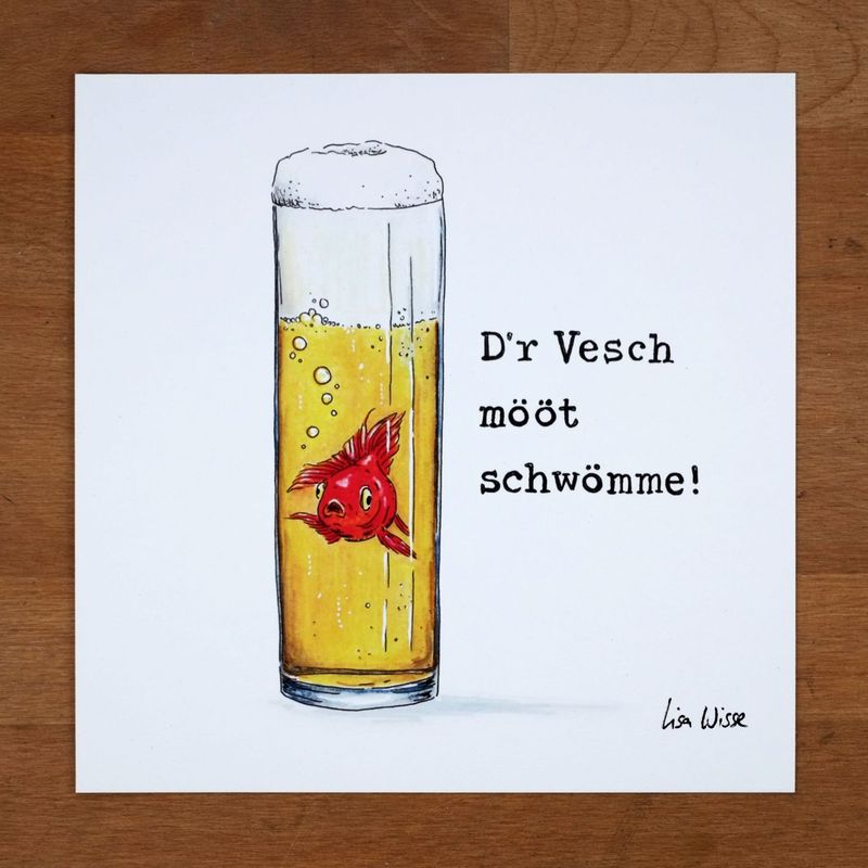 Handsignierter Kunstdruck Handsignierter Kunstdruck "Kölschfisch" aus der Serie "Kölsche Fische"