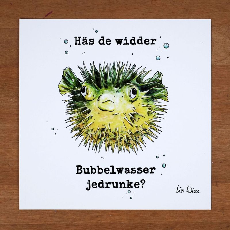 Handsignierter Kunstdruck Handsignierter Kunstdruck "Bubbelwasserfisch" aus der Serie "Kölsche Fische"