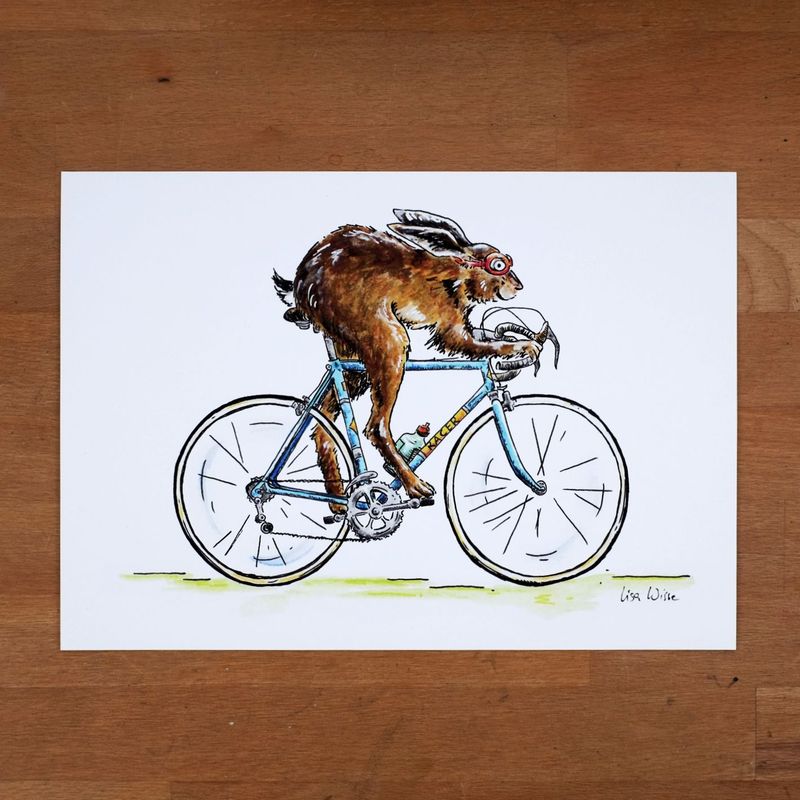 Handsignierter Kunstdruck Handsignierter Kunstdruck "Rennradrammler" aus der Serie "Fahrradtypen"