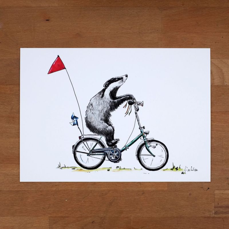 Handsignierter Kunstdruck Handsignierter Kunstdruck "Bonanzadachs" aus der Serie "Fahrradtypen"