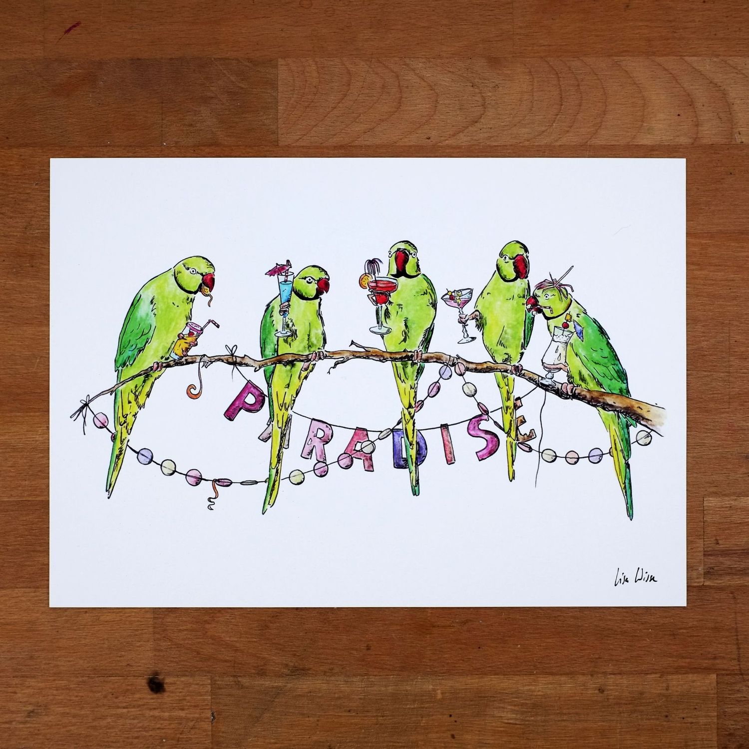 Handsignierter Kunstdruck Handsignierter Kunstdruck "Cocktailparty"