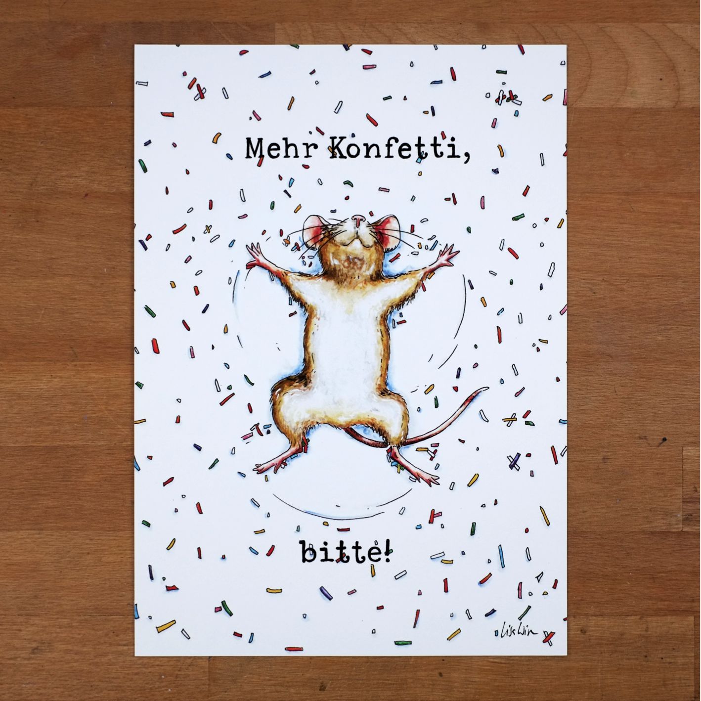 Handsignierter Kunstdruck Handsignierter Kunstdruck "Konfettimaus"