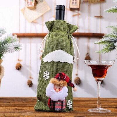Chaussette pour bouteille, vin de Noël VERT