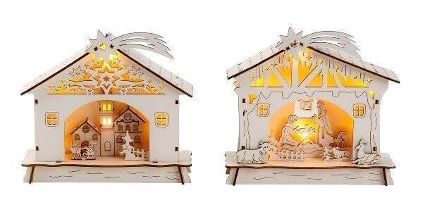 Maison en bois avec décoration de Noël