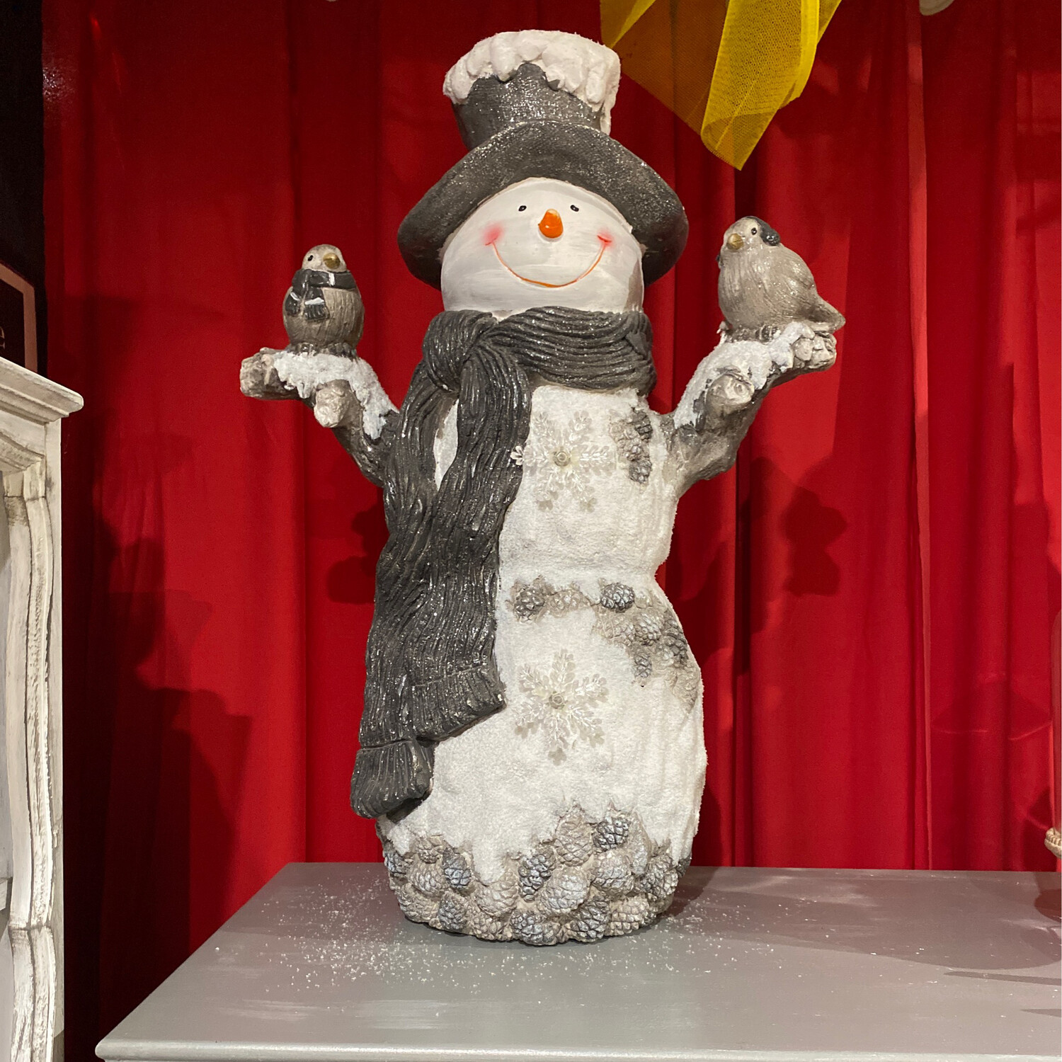 Figurine Bonhomme De Neige En Céramique Lumineuse LED - Décoration Noël Maison Bureau - Cadeau Festif - 10