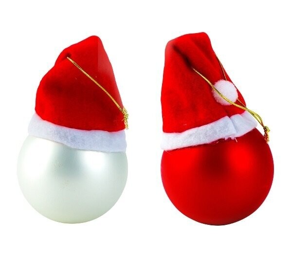 Lot de 6 BOULES Chapeau rouge