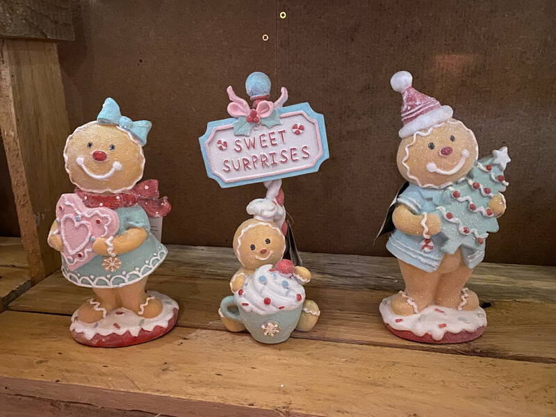 Lot 3 personnages pain d’épices pastel