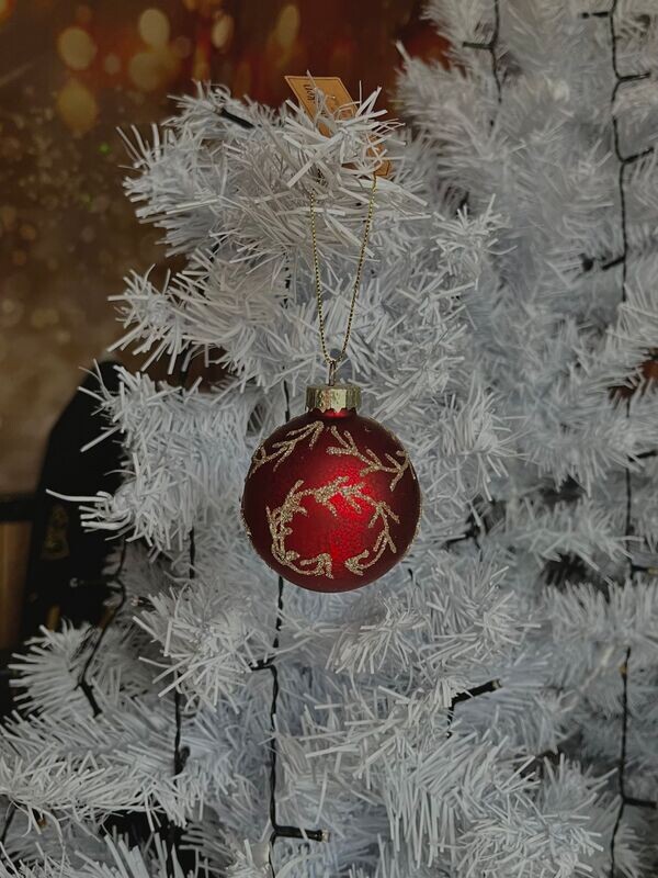 Boule rouge et or branche