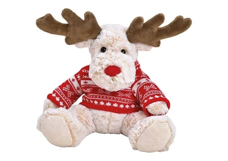 Peluche renne avec pull de noël