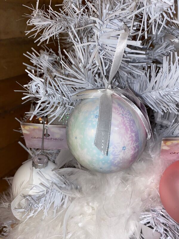 Boule de noël  rose et bleu