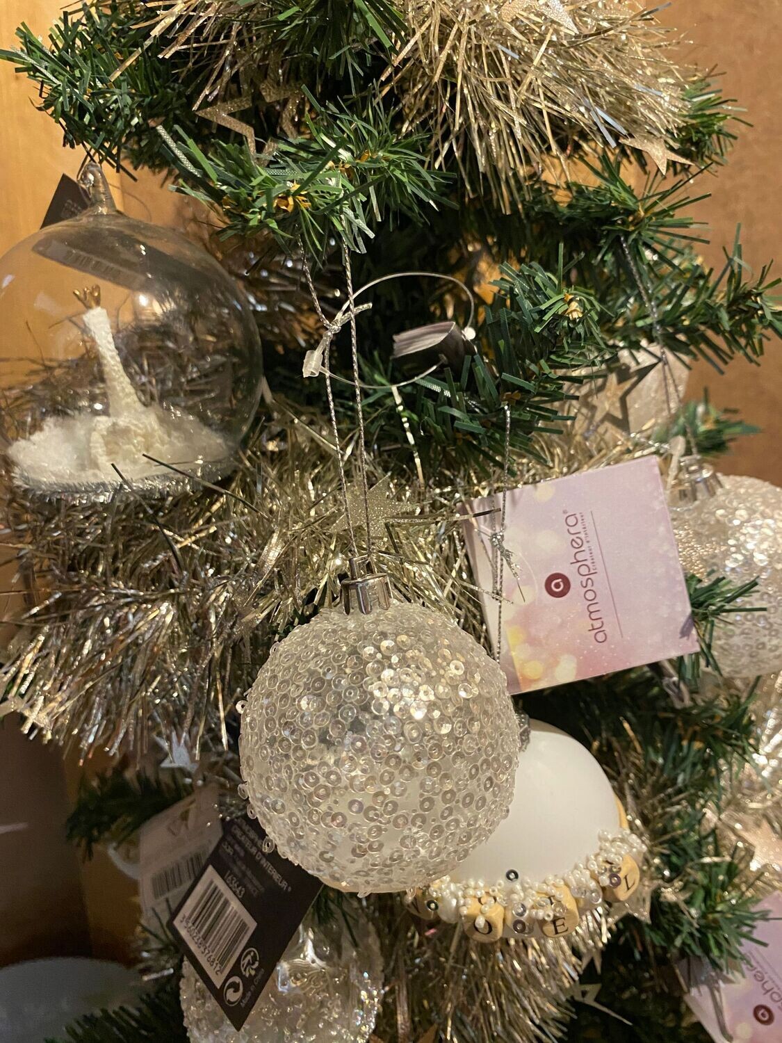 Boule de noël à paillette à variation de couleur