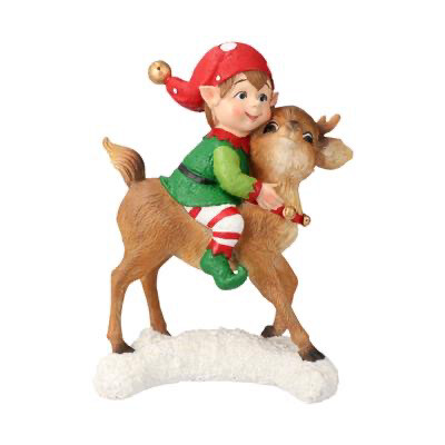 Elf sur renne droite rouge