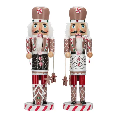 Gingerbread nutcracker wood 2 ass