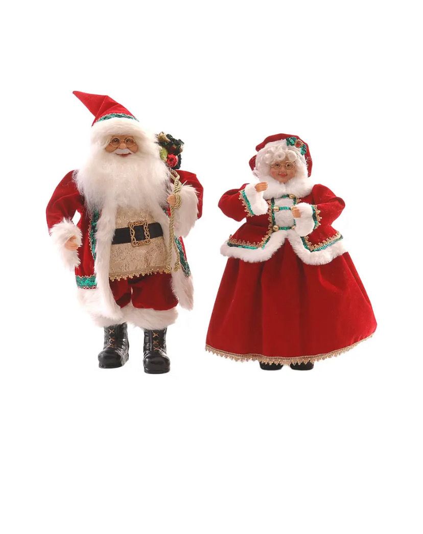 Père et mère noël rouge et blanc