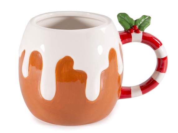 Lot de 2 mugs à chocolat pain d'épices avec houx