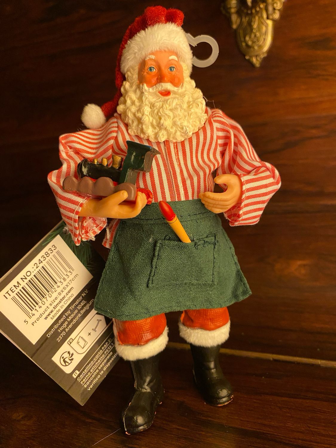 Santa bricoleur vert 17cm