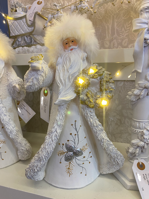 Père Noël blanc à led couronne