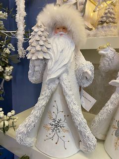 Père Noël blanc à Led sapin