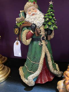 Père noël rouge cape verte