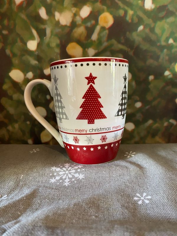 Mug sapin merry Christmas rouge