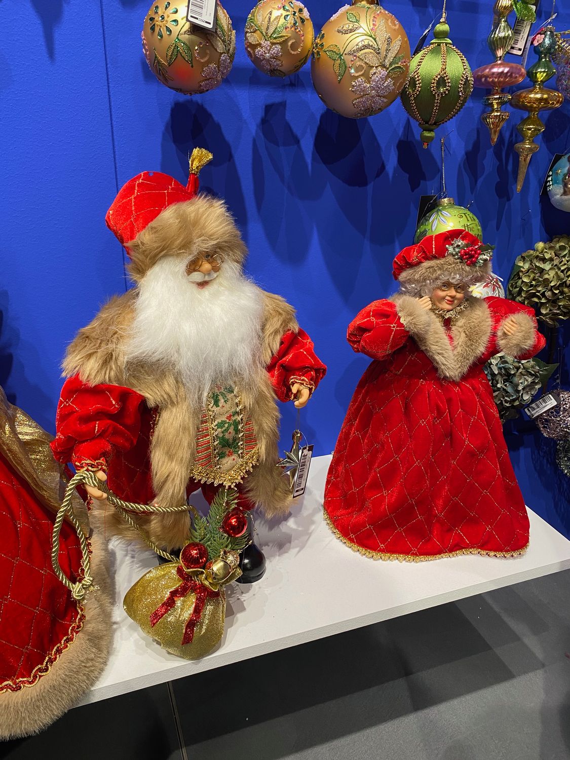 Père et Mère Noël velour rouge