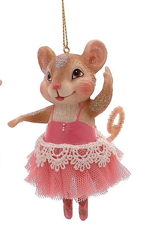 Ornement souris ballerine en poly résine