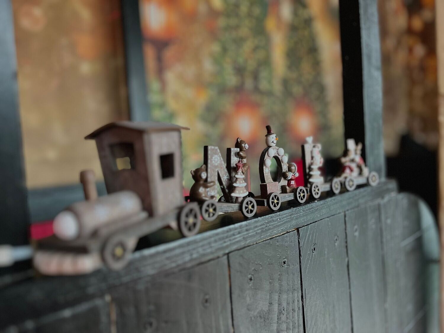 Train en bois Noël Train en bois Noël
