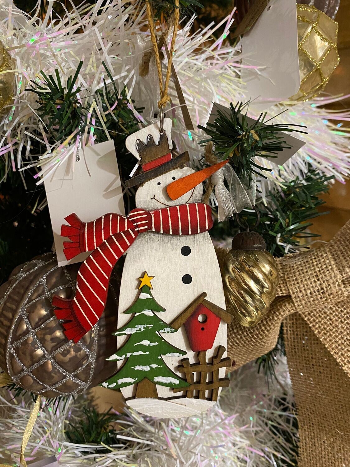 Suspension Bonhomme de neige en bois sapin Suspension Bonhomme de neige en bois sapin