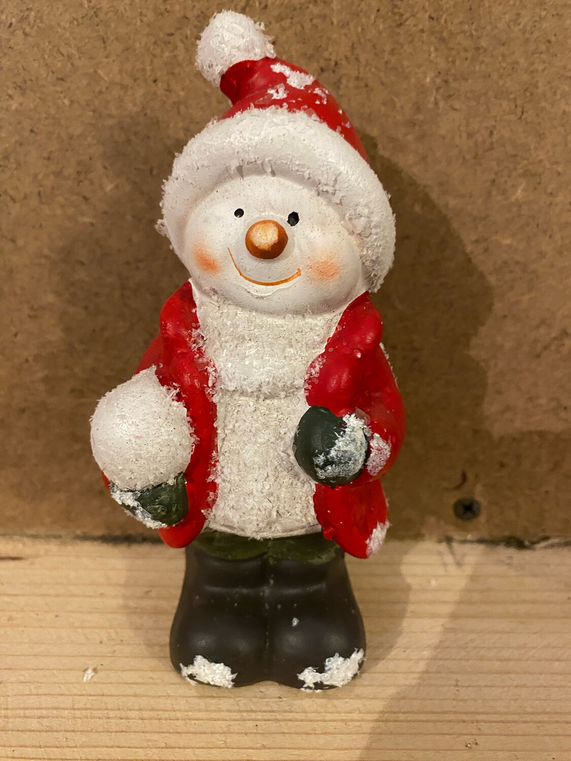 Bonhomme de Neige Rouge céramique Bonhomme de Neige Rouge céramique