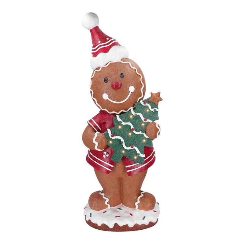 Gingerbread boy with tree led poly