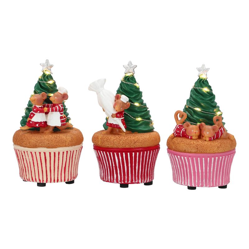 Cupcake sapin et souris le lot Cupcake tree & mouse 3 ass poly