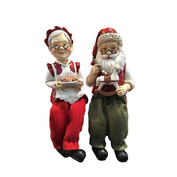 Père et Mère Noël jambes pendantes