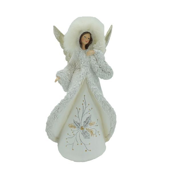 Ange blanc à led et fourrure Ange blanc à led et fourrure