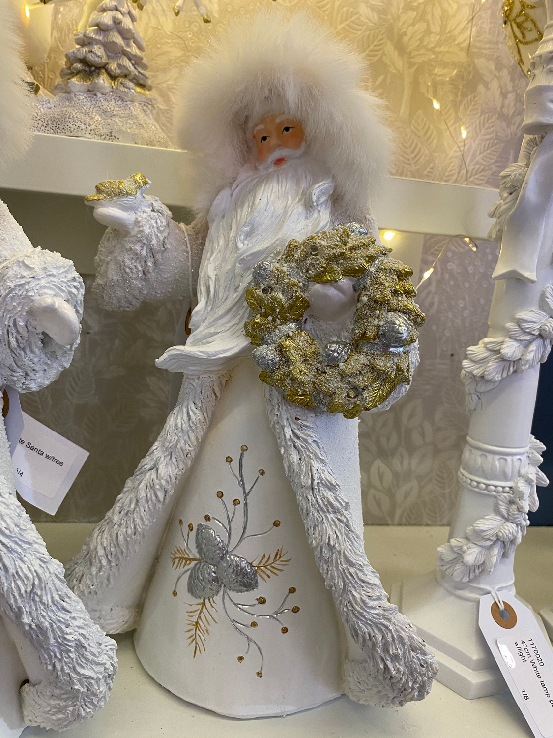 Père Noël blanc à led couronne Père Noël blanc à led couronne