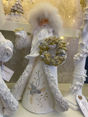 Père Noël blanc à led couronne Père Noël blanc à led couronne