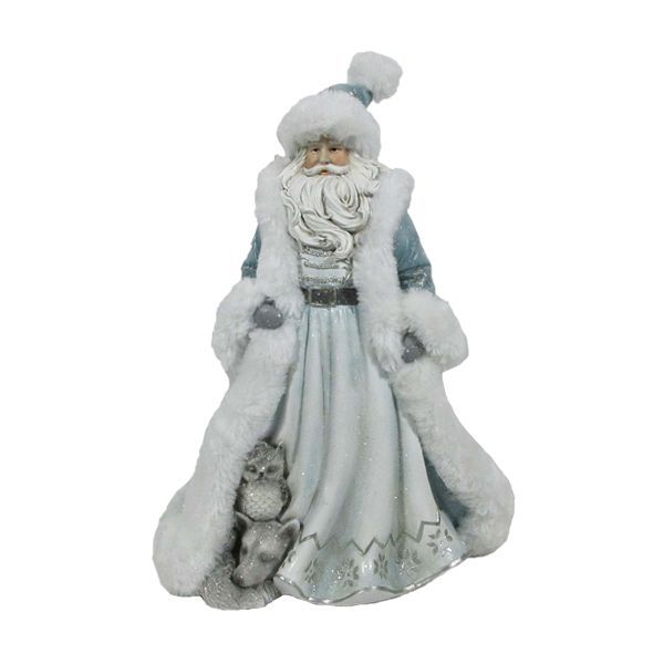 Père Noël bleu clair avec ses animaux Père Noël bleu clair avec ses animaux