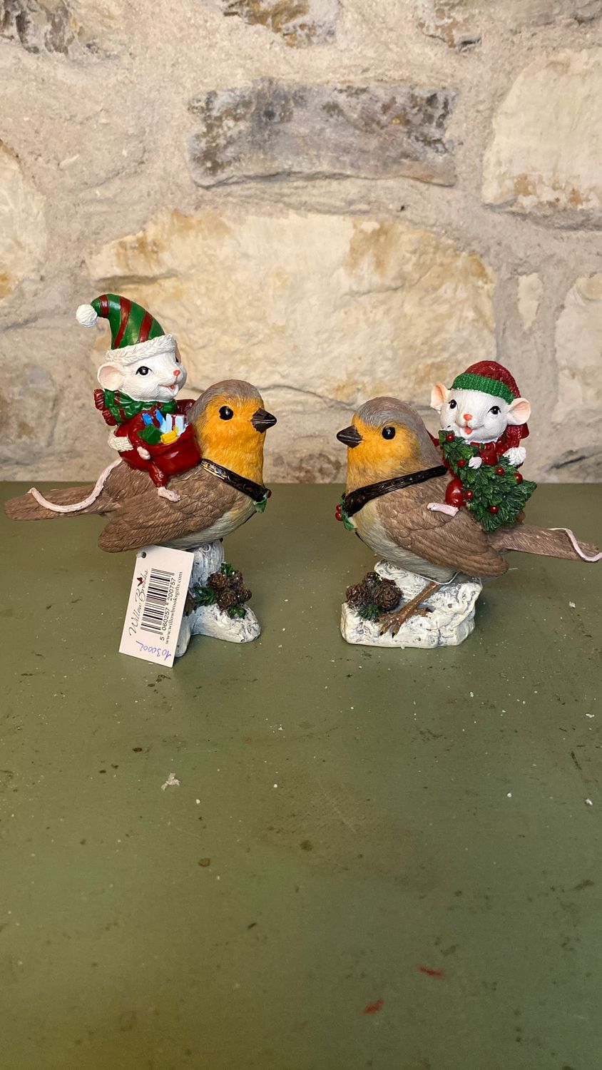 Le duo d'Oiseaux rouge-gorge et souris Le duo d'Oiseaux rouge-gorge et souris