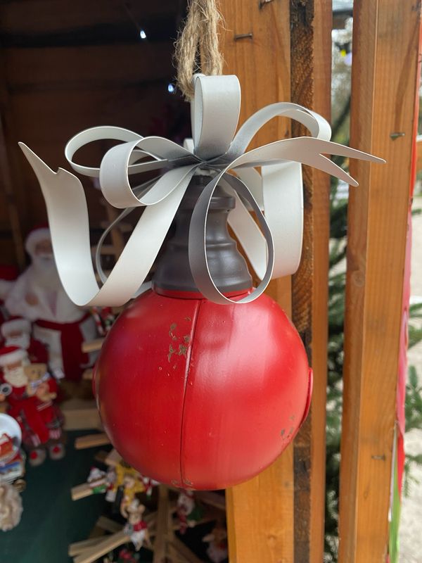Gros grelot rouge et blanc vintage