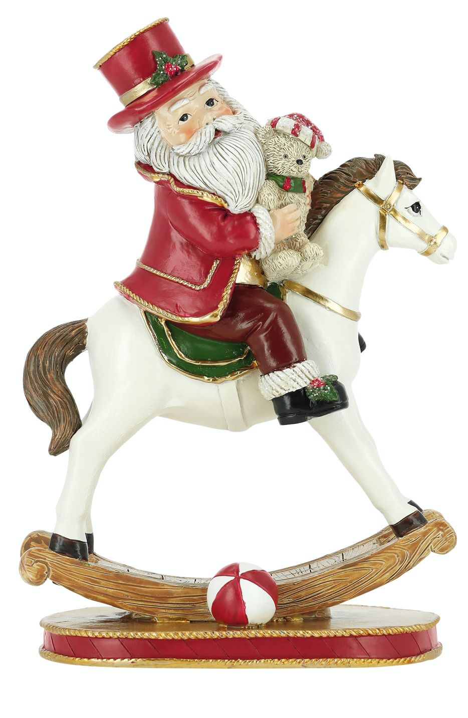 Père Noël sur cheval à bascule Père Noël sur cheval à bascule